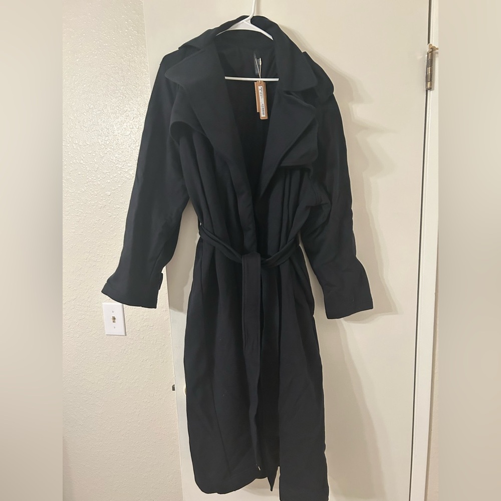 SKIMS Black Trench Coat